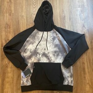 Gilson XL Technical Pullover Hoodie Mens Black Gray‎ Tie Dye Activewear